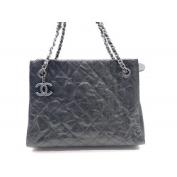 NEUF SAC A MAIN CHANEL CABAS SHOPPING GM 36 CM CUIR CAVIAR BLEU TOTE PURSE 3200€