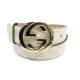 NEUF CEINTURE GUCCI SIGNATURE & BOUCLE GG 114876 T 90 CUIR BLANC ECRU BELT 295€