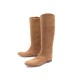 CHAUSSURES HERMES 40.5 BOTTES DAIM VEAU VELOURS CAMEL BROWN BOOTS SUEDE 1100€