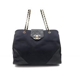 SAC DE VOYAGE CHANEL CUIR ET TISSU 46 CM 