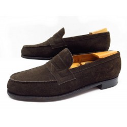 NEUF CHAUSSURES JM WESTON 180 8C 42 MOCASSINS DAIM VEAU VELOURS MARRON 590€