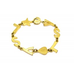 VINTAGE BRACELET YVES SAINT LAURENT INITIALES YSL METAL DORE JEWEL GOLDEN 345€