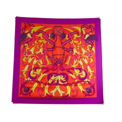 FOULARD HERMES LE MORS A LA CONETABLE CARRE VIOLET EN SOIE H. ORIGNY SCARF 360€