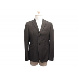 VESTE PRADA RAYEE 50 IT 48 FR M LAINE & MOHAIR MARRON STRIPED WOOL JACKET 1800€