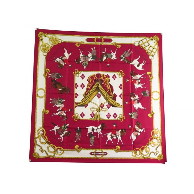 NEUF FOULARD HERMES EQUITATION JAPONAISE CARRE SOIE F. PERRIERE 1969 SCARF 360€