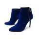 NEUF CHAUSSURES LANVIN AW501CKIDC7B 39 BOTTINES VEAU VELOURS BLEU LOW BOOTS 790€