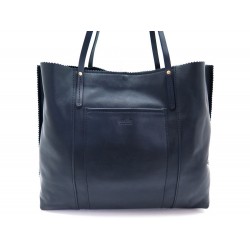 NEUF SAC A MAIN JACK GOMME LISA GRAND CABAS EN CUIR NOIR TOTE BAG PURSE 330€