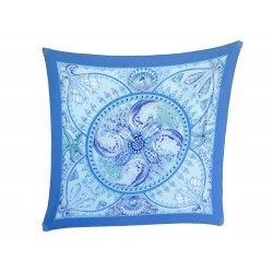 FOULARD HERMES PLISSE SOIE BLEU 