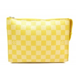 NEUF SAC LOUIS VUITTON N41301 POCHETTE ELEMENT EN TOILE DAMIER JAUNE MIMOSA 635€