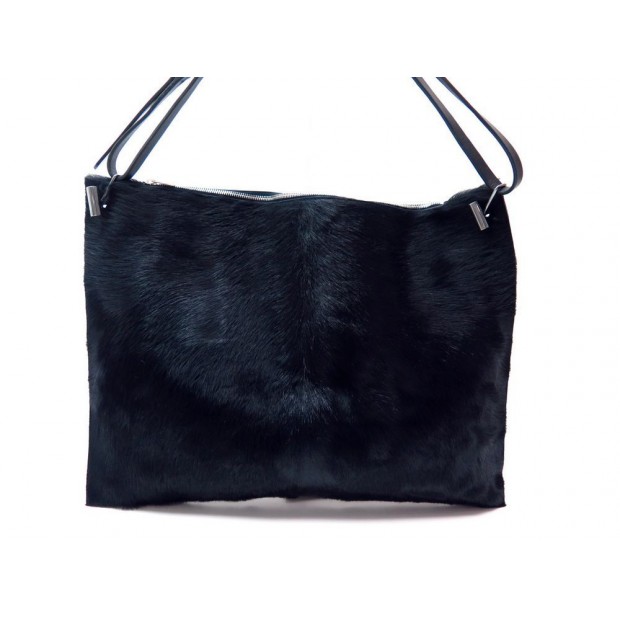 NEUF SAC A MAIN CELINE POCHETTE CUIR POULAIN NOIR PONY EVENING HAND BAG 2000€