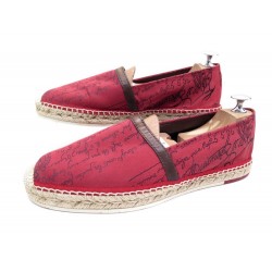 NEUF CHAUSSURES BERLUTI ESPADRILLES BIARRITZ S3761-003 8 42 EN TOILE SHOES 460€