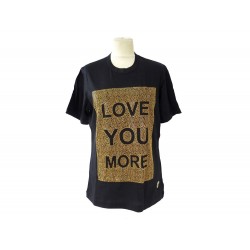 NEUF HAUT ELIE SAAB T-SHIRT LOVE YOU MORE 36 S EN COTON NOIR BLACK COTTON 300€