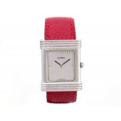 MONTRE O.J. PERRIN STEEL DST-G 27 MM QUARTZ ACIER CUIR LEZARD ROUGE WATCH 1500€