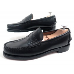 NEUF CHAUSSURES SEBAGO CLASSIC B76671 MOCASSINS 9E 43 EN CUIR NOIR LOAFERS 180€