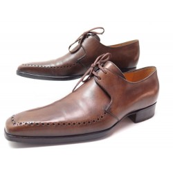 CHAUSSURES GERARD SENE DERBY 2 OEILLETS 7 40 40.5 FIN EN CUIR MARRON SHOES 665€