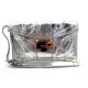 SAC A MAIN JIMMY CHOO POCHETTE CUIR ARGENTE SILVER LEATHER HAND BAG CLUTCH 995€