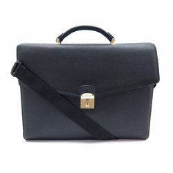 CARTABLE LE TANNEUR SAC EN CUIR NOIR BANDOULLIERE PORTE DOCUMENTS SERVIETTE 289€