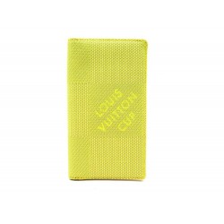 COUVERTURE AGENDA DE POCHE LOUIS VUITTON LV CUP EN TOILE JAUNE PORTE CARTES 190€