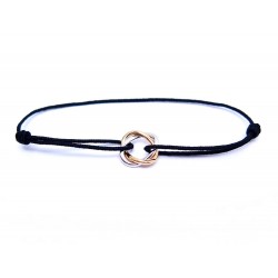 NEUF BRACELET POIRAY TRESSE & CORDON NOIR 551030 EN OR JAUNE & BLANC 18K 470€