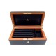 COFFRET ELIE BLEU POUR POINT PLUME BOITE RANGE 8 STYLOS BOIS LAQUE NOIR PEN CASE