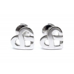 NEUF BOUCLE D'OREILLES POIRAY OR BLANC