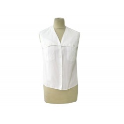 HAUT HERMES GILET SANS MANCHE TAILLE 36 S EN COTON BLANC TSHIRT TOP COTTON 600€