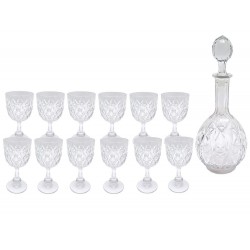 LOT DE 12 VERRES A VIN BACCARAT COLBERT EN CRISTAL + CARAFE GLASSES 