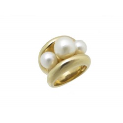 BAGUE POIRAY FIDJI PERLE ET OR JAUNE 50 5440 