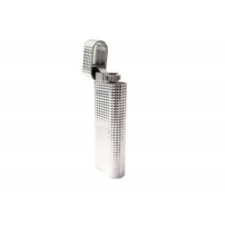 NEUF BRIQUET CARTIER OVALE POINTES DE DIAMANT ACIER METAL ARGENTE LIGHTER 890€