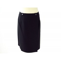 NEUF JUPE HERMES TAILLE 38 M EN LAINE D AGNEAU NOIRE BLACK WOOL SKIRT 600€