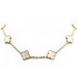 NETTOYAGE COLLIER VAN CLEEF AND ARPELS ALHAMBRA OR 18K NACRE BLANC 