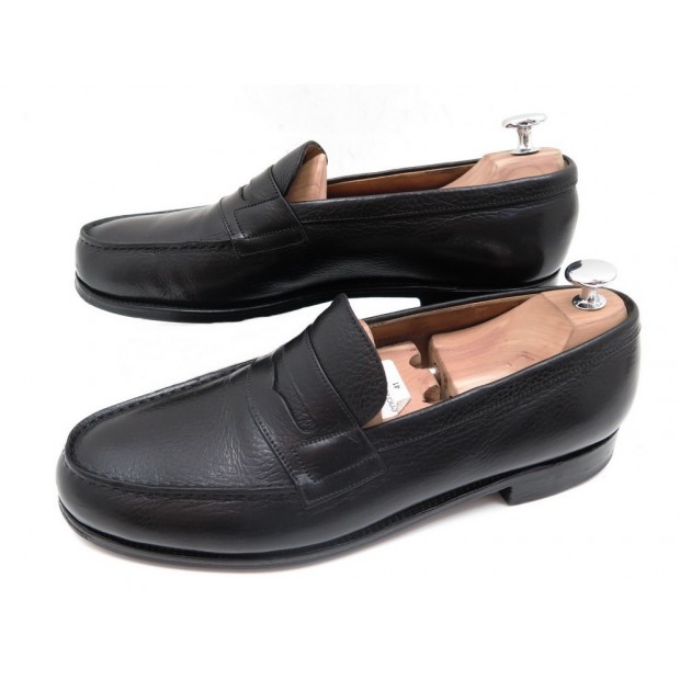 CHAUSSURES JM WESTON MOCASSINS 180 7.5C 42 EN CUIR GRAINE NOIR SHOES 590€