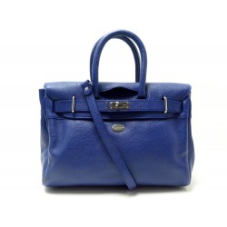 NEUF SAC MAC DOUGLAS PYLA BUNI XS EN CUIR DE BUFFLE BLEU BANDOULIERE PURSE 359€