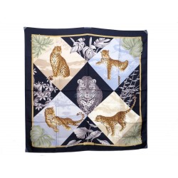 NEUF FOULARD SALVATORE FERRAGAMO PANTHERE LEOPARD CARRE EN SOIE SILK SCARF 295€