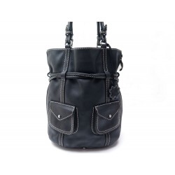 NEUF SAC A MAIN LANCEL SEAU EN CUIR NOIR BLACK LEATHER PURSE HAND BAG 595€