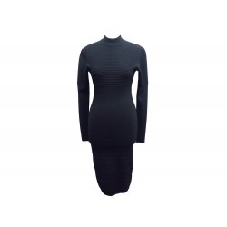 ROBE PRES DU CORPS ALAIA TAILLE 38 M EN LAINE NOIRE BLACK WOOL DRESS 2500€