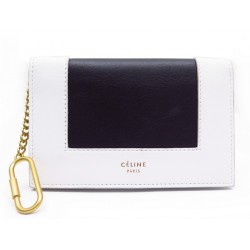 PORTE MONNAIE & CARTES CELINE 109653 BICOLORE COIN & CARD PURSE ON CHAIN 570€