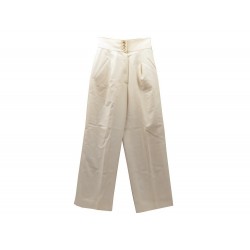 PANTALON CHANEL TAILLEUR TAILLE 36 S EN LAINE BEIGE FEMME WOOL PANT 1600€