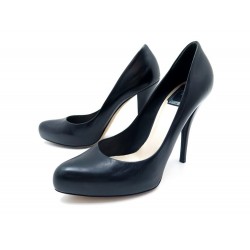 CHAUSSURES ESCARPINS CHRISTIAN DIOR 38.5 CUIR NOIR 1 2 