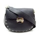 NEUF SAC A MAIN FURLA CLUB EN CUIR GRAINE NOIR BANDOULIERE IT BAG PURSE 550€