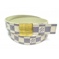 CEINTURE LOUIS VUITTON EN TOILE DAMIER AZUR T 85 