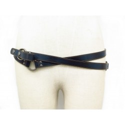 NEUF CEINTURE CHRISTIAN DIOR GAUCHO DOUBLE TOUR T90 M EN CUIR BLEU BELT 450€