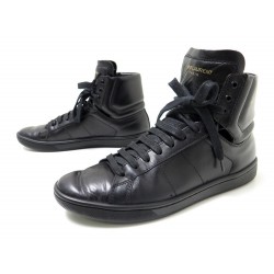 CHAUSSURES SAINT LAURENT SL01H 313242 36 BASKETS EN CUIR NOIR FEMME SHOES 545€