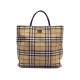 SAC A MAIN BURBERRY CABAS EN TOILE TARTAN CHECK BEIGE CANVAS HAND BAG TOTE 695€