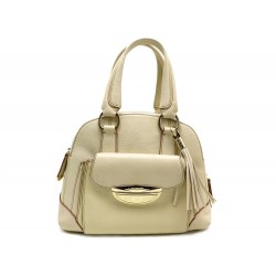 SAC A MAIN LANCEL ADJANI PM 32 CM EN CUIR BEIGE METAL DORE HAND BAG PURSE 990€