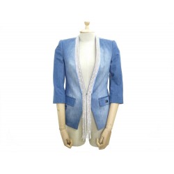 VESTE PHILIPP PLEIN S 36 FEMME BLAZER EN COTON JEAN DENIM BLEU BLUE JACKET 1000€