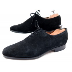 CHAUSSURES GERARD SENE 7C 41 RICHELIEUX VEAU VELOURS NOIR BLACK SUEDE SHOES 665€