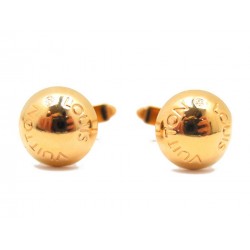 NEUF BOUTONS DE MANCHETTES LOUIS VUITTON EN PLAQUE OR ETUI CUIR CUFFLINKS 325€