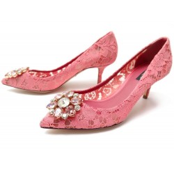 NEUF CHAUSSURES DOLCE & GABBANA BELLUCCI ESCARPINS DENTELLES 38 IT 38.5 FR 600€