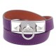 NEUF BRACELET HERMES RIVALE DOUBLE TOUR CUIR SWIFT CAPUCINE 14.5 TAILLE XS 475€